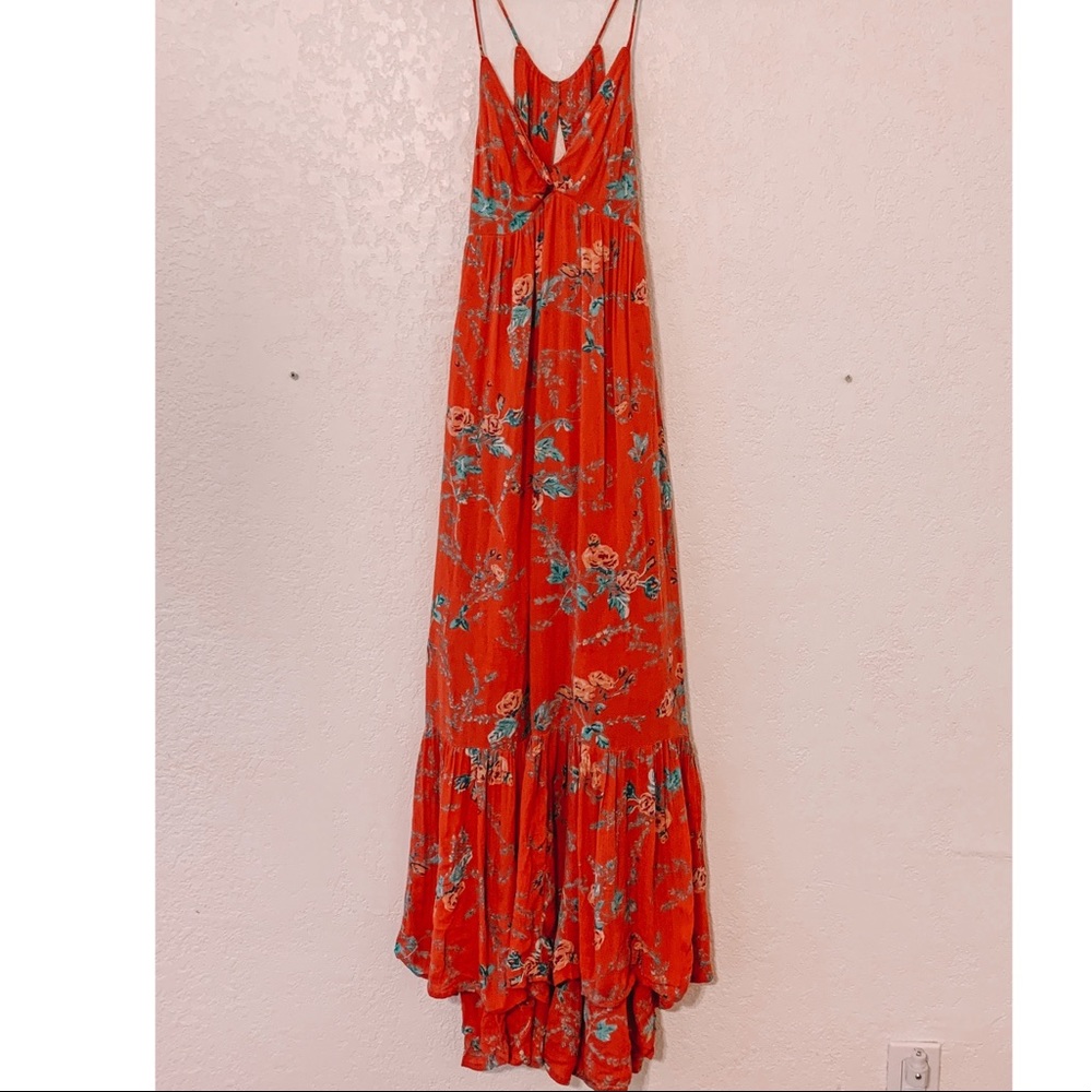 Billabong orange floral maxi dress
